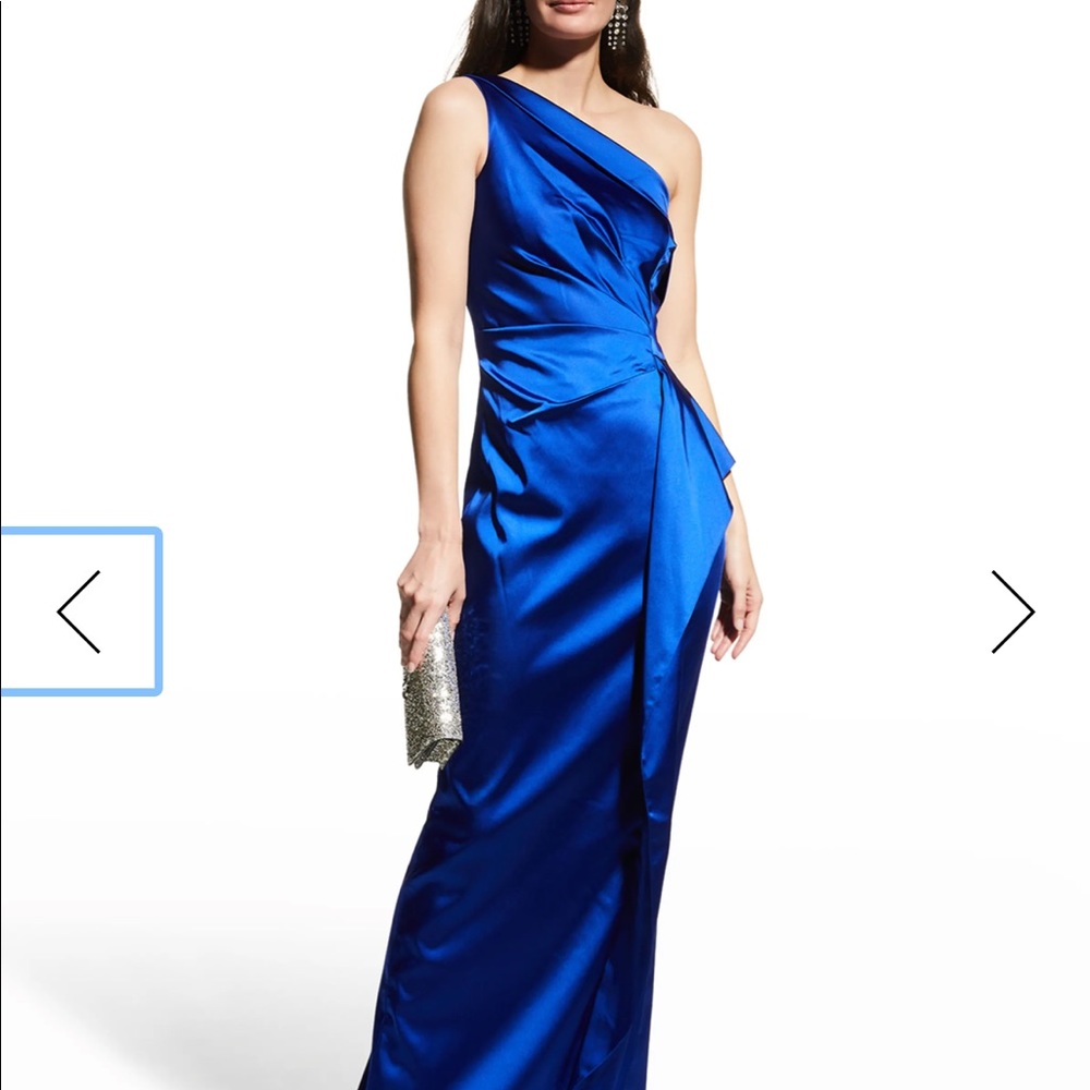 Teri Jon by Rickie Freeman One Shoulder Satin Gown Size 10